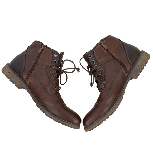 AMAPO Men Oxford Boots Buckle Dress Lace Up Boots Lace-Up Side Zip SZ 11 main image 7